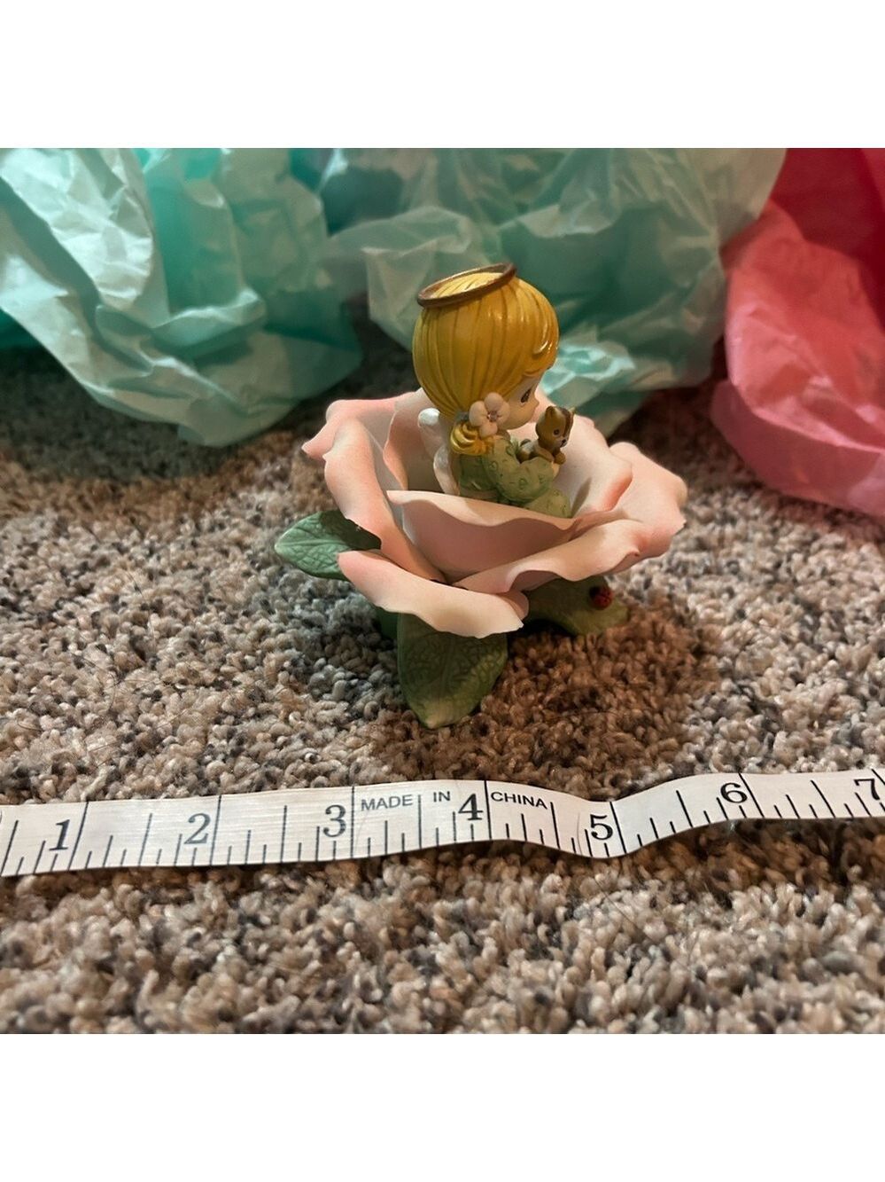 Precious Moments Angel in Pink Rose - Picture 2 of 7